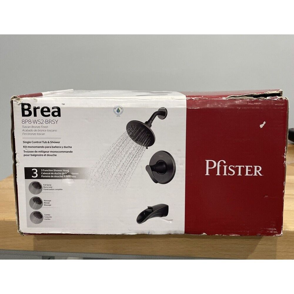 Pfister 8P8-WS2-LRSB Ladera 1-Handle 3-Spray Tub and Shower Faucet - Matte Black